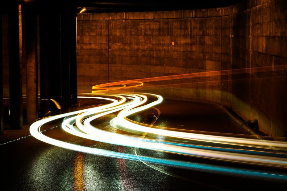 time-lapsed of street lights